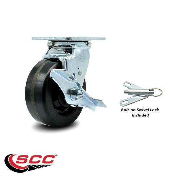 5 Inch Phenolic Caster With Roller Bearing And Brake/Swivel Lock